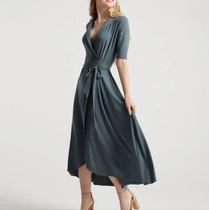 Quince Tencel Jersey Midi Wrap Dress